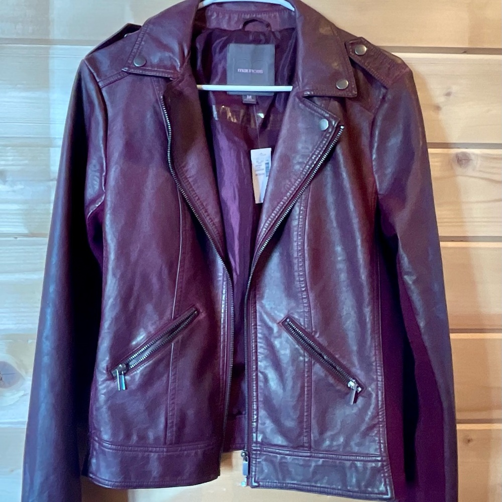 Maroon leather jacket
